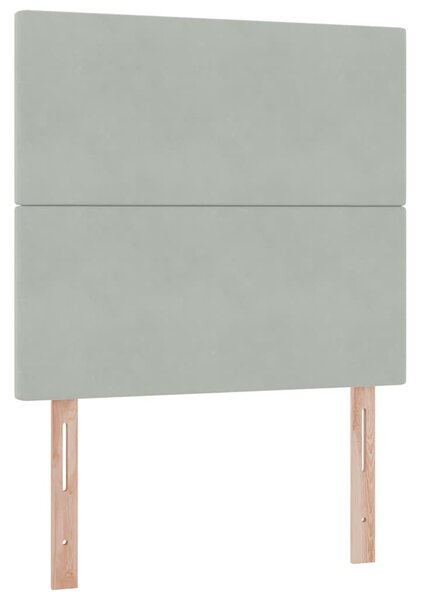 Krevet s madracem i skladištem Svijetlo siva 90 x 200 cm Baršun - Svjetlosiva / 90 x 200 cm