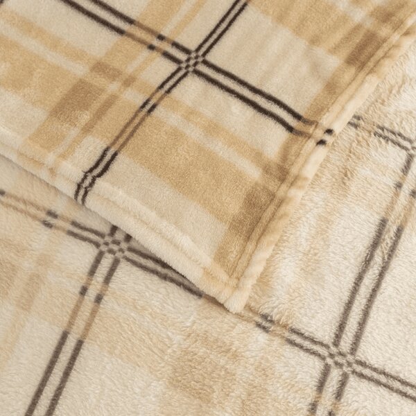 Mikropliš deka PLAID, krem boja Dimenzije: 150 x 200 cm