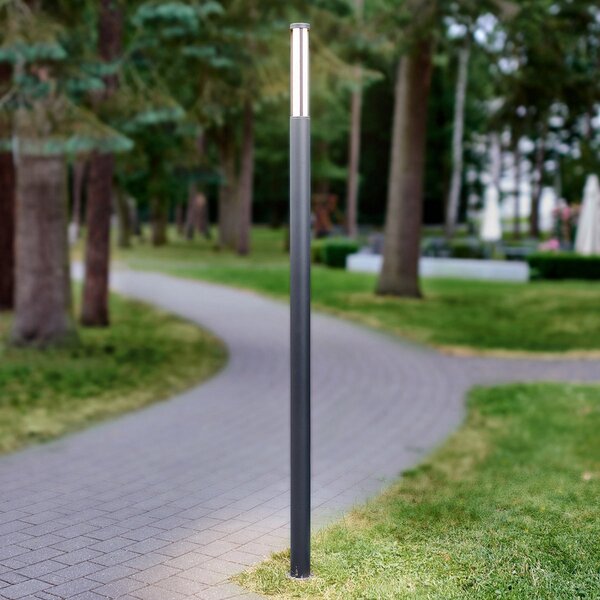 Lucande LED vanjska svjetiljka Sidny, 220 cm, antracit, IP54, Crno, Metal