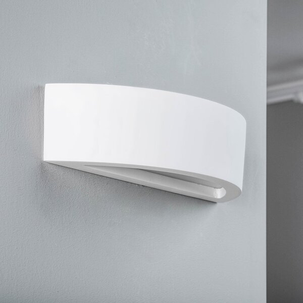 Lindby zidna lampa Konstantin, širina 30 cm, bijela, gips, E14, prigušiva, Bijela, Dnevni boravak/blagovaonica, Gips / glina