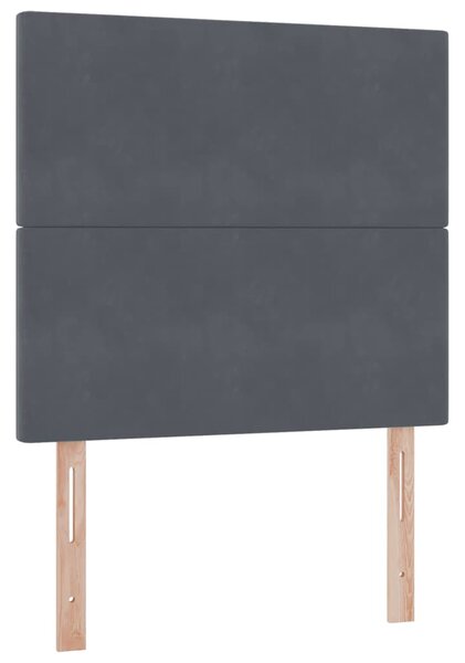 Krevet s madracem i skladištem Tamno siva 90 x 200 cm Baršun - Siva / 90 x 200 cm