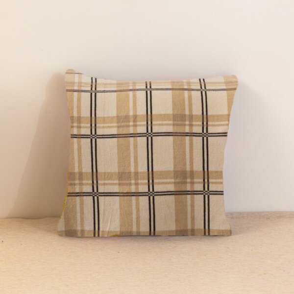Jastučnica od mikropliša PLAID 45x45 cm, krem boje