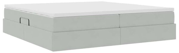 Krevet s madracem i skladištem Svijetlo siva 200 x 200 cm - Svjetlosiva / 200 x 200 cm