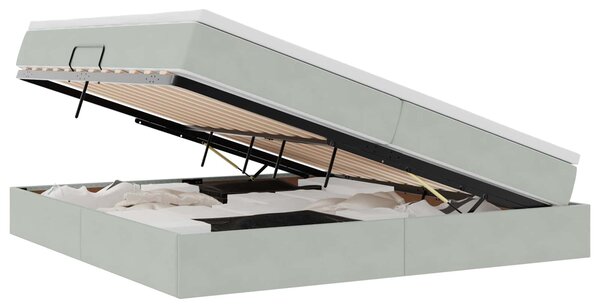 Krevet s madracem i skladištem Svijetlo siva 200 x 200 cm - Svjetlosiva / 200 x 200 cm