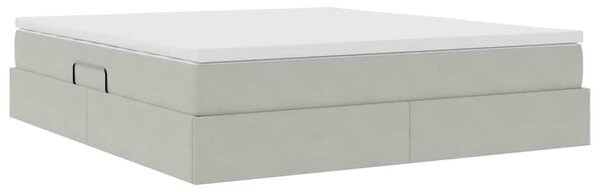 Krevet s madracem i skladištem Svijetlo siva 160 x 200 cm - Svjetlosiva / 160 x 200 cm