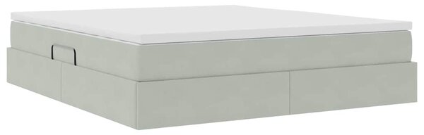 Krevet s madracem i skladištem Svijetlo siva 160 x 200 cm - Svjetlosiva / 160 x 200 cm