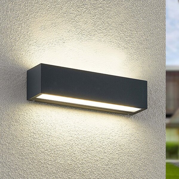 Arcchio LED zidna svjetiljka Lengo, 25cm, antracit, gore/dolje, CCT
