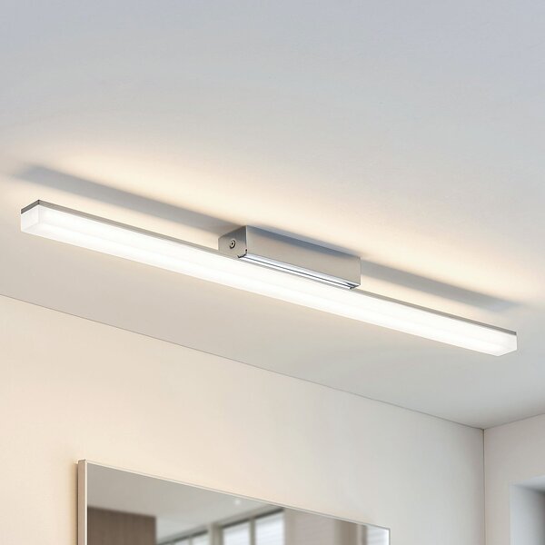 Lindby LED kupaonska stropna svjetiljka Levke, 75 cm, prigušiva, IP44, prigušiva, Metalik, kupaonica, Plastika