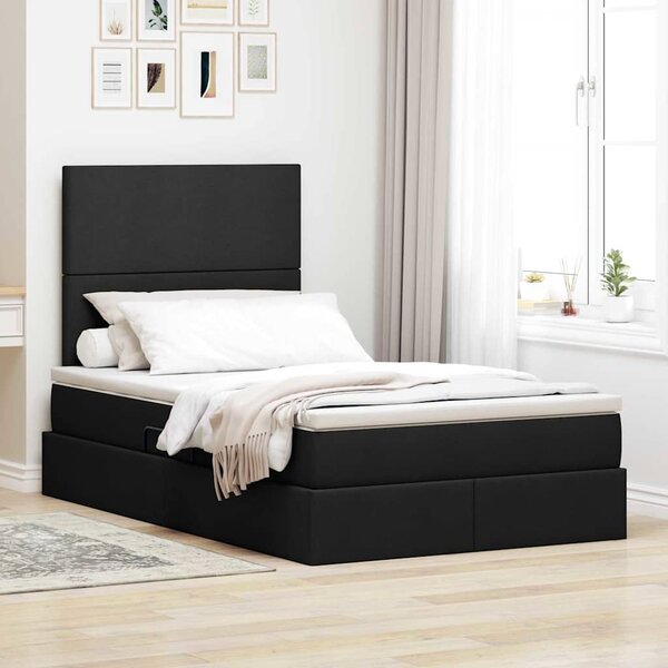 Krevet s madracem i skladištem Crna 120 x 200 cm Poliester - Crna / 120 x 200 cm