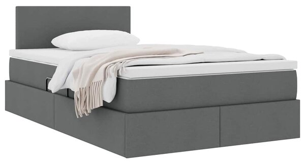 Krevet s madracem i skladištem Tamno siva 120 x 190 cm - Siva / 120 x 190 cm