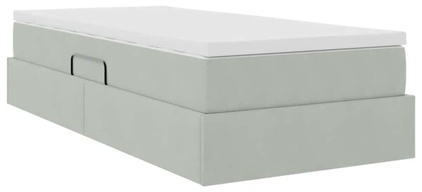 Krevet s madracem i skladištem Svijetlo siva 100 x 200 cm - Svjetlosiva / 100 x 200 cm