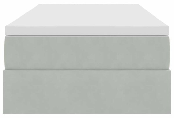 Krevet s madracem i skladištem Svijetlo siva 100 x 200 cm - Svjetlosiva / 100 x 200 cm