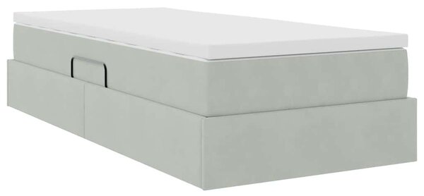 Krevet s madracem i skladištem Svijetlo siva 100 x 200 cm - Svjetlosiva / 100 x 200 cm