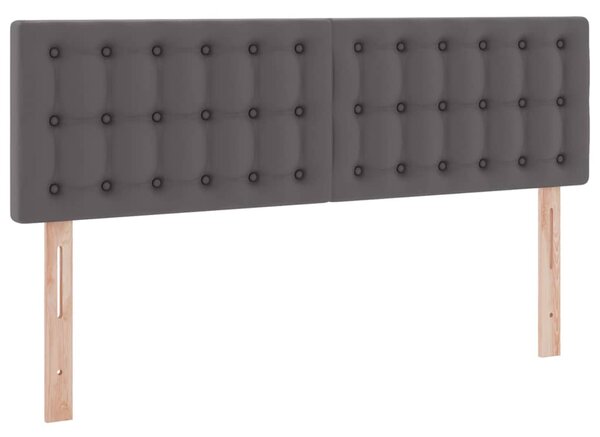 Krevet s madracem i skladištem Siva 140 x 190 cm Lažna koža - Siva / 140 x 190 cm