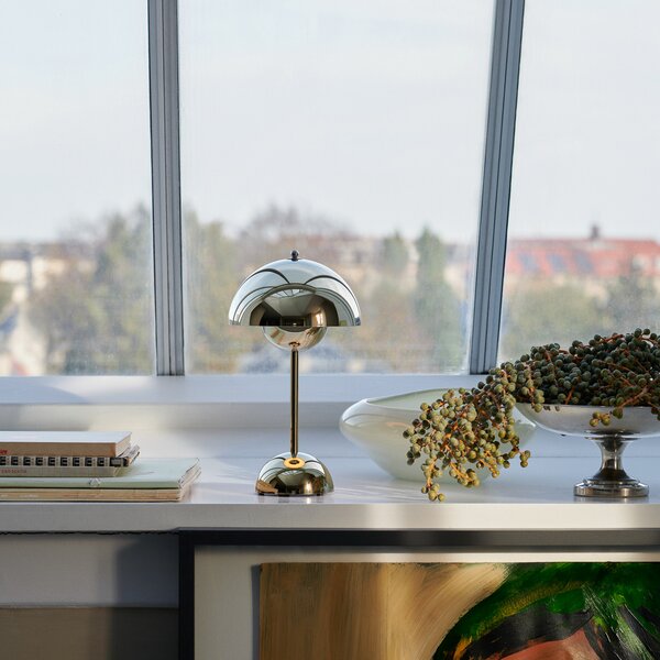 Stolne Lampa &Tradition, Flowerpot VP9, prigušiv, Metalik, Dnevna soba, Plastika, Dizajn