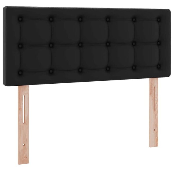 Krevet s madracem i skladištem Crna 120 x 190 cm Lažna koža - Crna / 120 x 190 cm