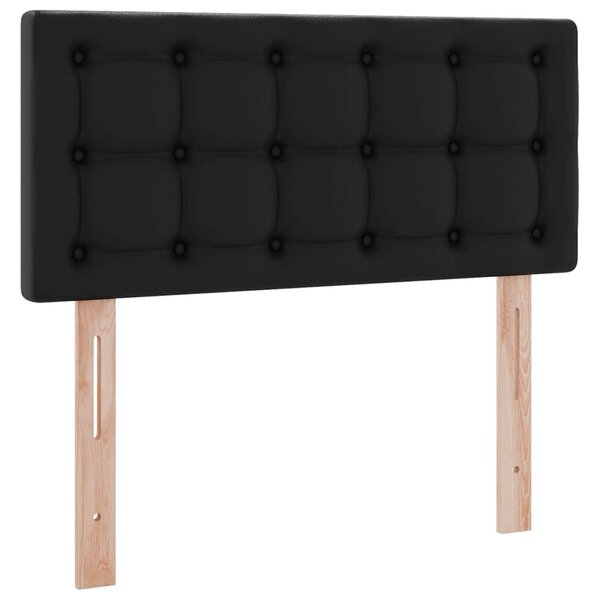 Krevet s madracem i skladištem Crna 90 x 190 cm Lažna koža - Crna / 90 x 190 cm