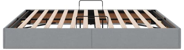 Krevet s od storage Svijetlo siva 180 x 200 cm tkanina - Siva / 180 x 200 cm