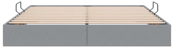 Krevet s od storage Svijetlo siva 180 x 200 cm tkanina - Siva / 180 x 200 cm