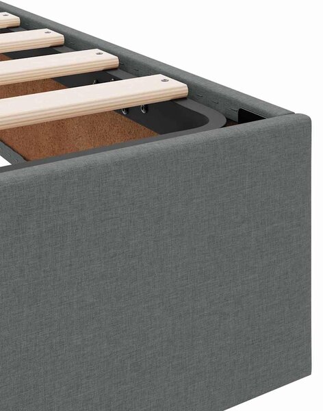 Krevet s od storage s uzglavljem Tamno siva 90 x 190 cm tkanina - Siva / 90 x 190 cm