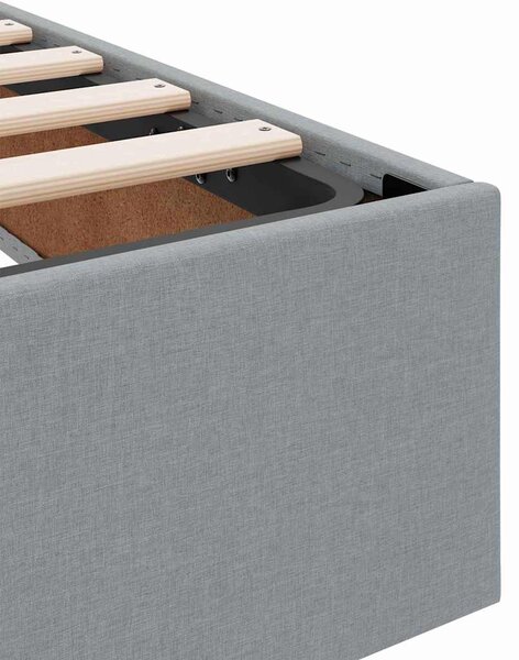 Krevet s od storage Svijetlo siva 180 x 200 cm tkanina - Siva / 180 x 200 cm