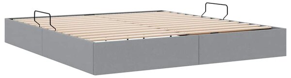 Krevet s od storage Svijetlo siva 180 x 200 cm tkanina - Siva / 180 x 200 cm