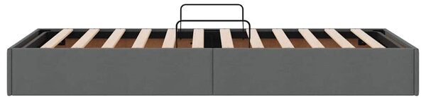 Krevet s od storage s uzglavljem Tamno siva 90 x 190 cm tkanina - Siva / 90 x 190 cm