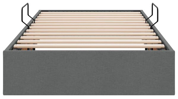 Krevet s od storage s uzglavljem Tamno siva 90 x 190 cm tkanina - Siva / 90 x 190 cm