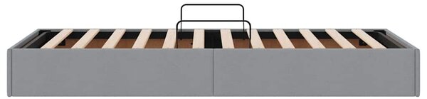 Krevet s od storage Svijetlo siva 90 x 190 cm tkanina - Siva / 90 x 190 cm