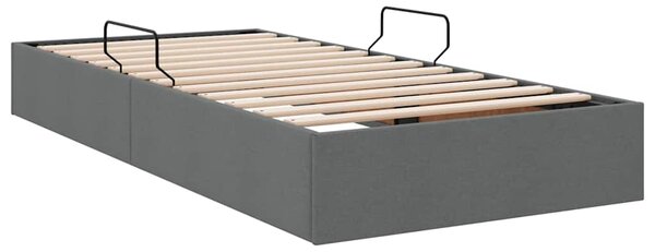 Krevet s od storage s uzglavljem Tamno siva 90 x 190 cm tkanina - Siva / 90 x 190 cm