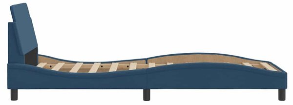 Okvir kreveta s uzglavljem Dover plavi 90x190 cm tkanine - Plava / 90 x 190 cm