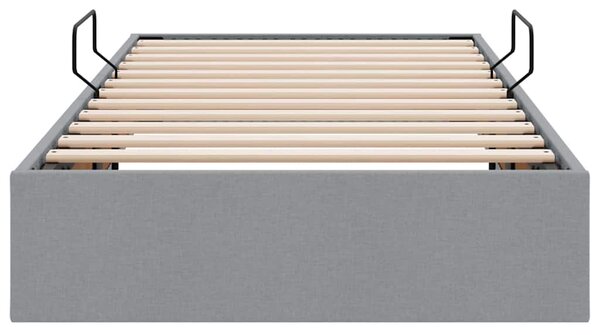 Krevet s od storage Svijetlo siva 90 x 190 cm tkanina - Siva / 90 x 190 cm