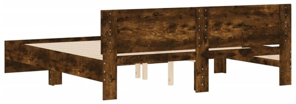 Okvir kreveta s uzglavljem boja dimljenog hrasta 180x200 cm - Smeđa / 180 x 200 cm