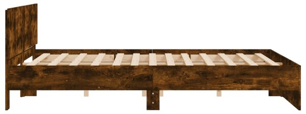 Okvir kreveta s uzglavljem boja dimljenog hrasta 180x200 cm - Smeđa / 180 x 200 cm