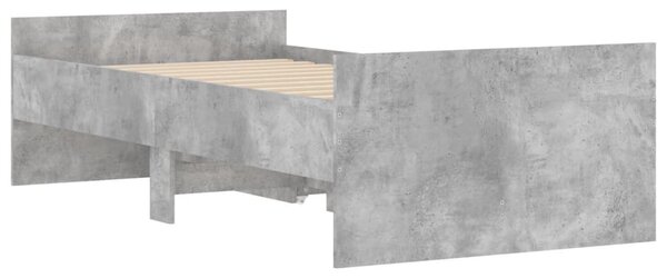 Okvir kreveta s ladicama boja betona 75 x 190 cm za jednu osobu - Siva / 75 x 190 cm