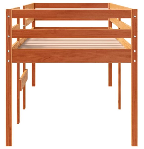 Visoki krevet voštano smeđi 75x190 cm od masivne borovine - Smeđa / 75 x 190 cm
