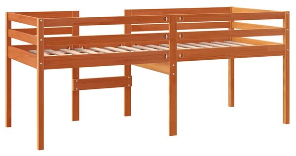 Visoki krevet voštano smeđi 75x190 cm od masivne borovine - Smeđa / 75 x 190 cm