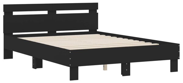 Okvir kreveta s uzglavljem i LED crni 120 x 200 cm - Crna / 120 x 200 cm