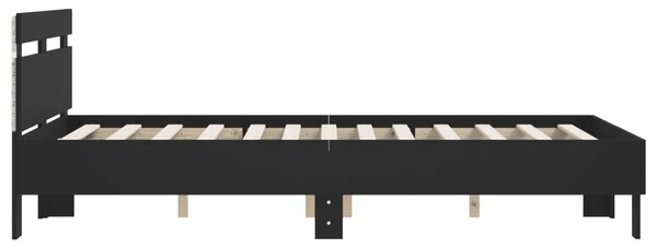 Okvir kreveta s uzglavljem i LED crni 120 x 200 cm - Crna / 120 x 200 cm