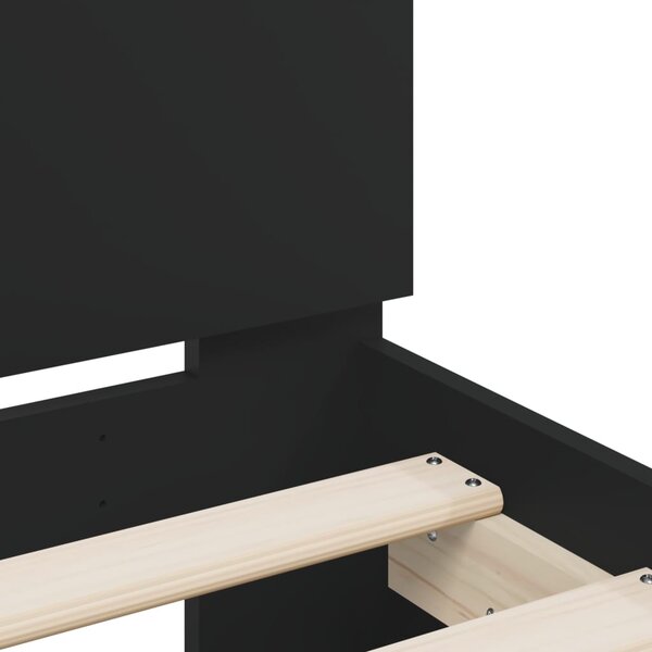 Okvir kreveta s uzglavljem i LED crni 120 x 200 cm - Crna / 120 x 200 cm