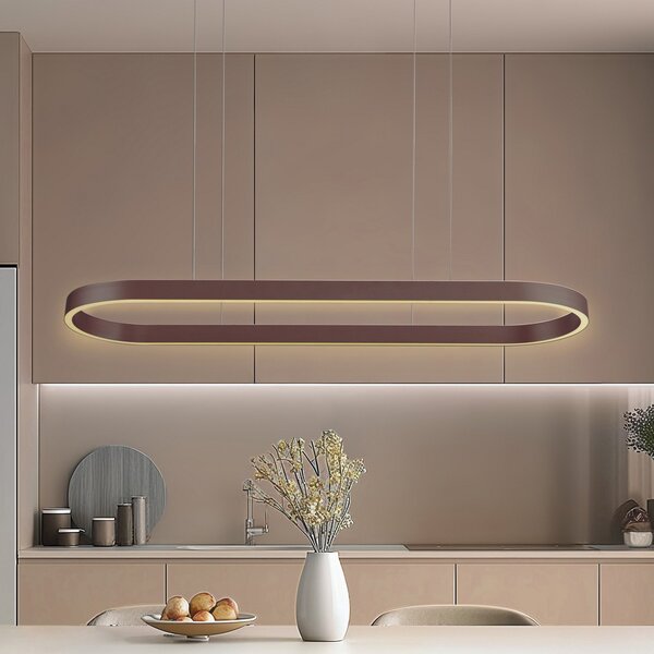 Lucande Smart LED visilica Melinay, kava, CCT, Tuya, prigušiva, Smeđa / hrđa, Dnevni boravak/blagovaonica, Aluminij