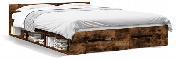 Okvir kreveta s ladicama boja hrasta 120x200 cm - Smeđa / 120 x 200 cm