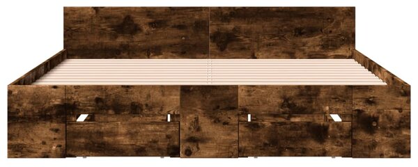 Okvir kreveta s ladicama boja hrasta 120x200 cm - Smeđa / 120 x 200 cm