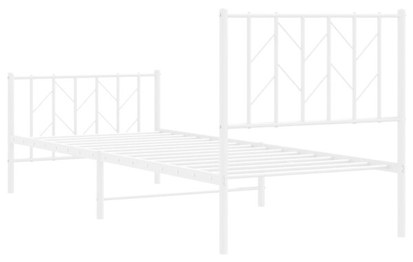 Metalni okvir kreveta s uzglavljem i podnožjem bijeli 80x200 cm - Bijela / 80 x 200 cm