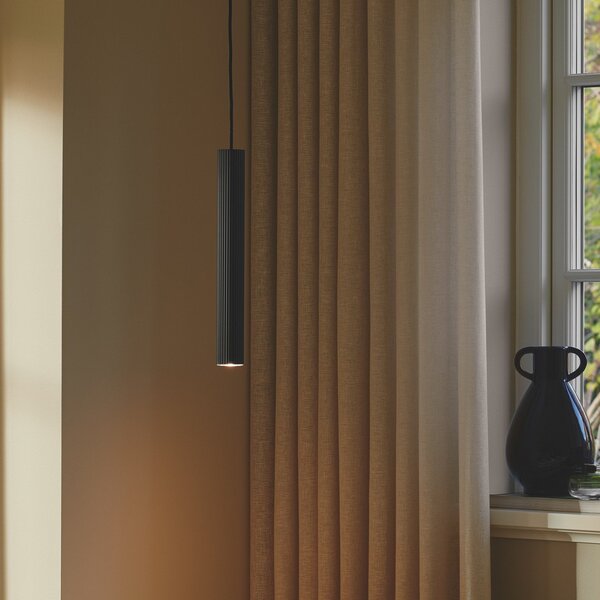 Nordlux Viseća svjetiljka Vico, metalno sjenilo, jedna žarulja, crna, prigušiva, Crno, Dnevni boravak/blagovaonica, Aluminij