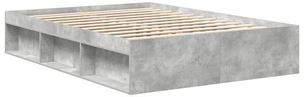 Okvir kreveta siva boja betona 150 x 200 cm veliki bračni - Siva / 150 x 200 cm