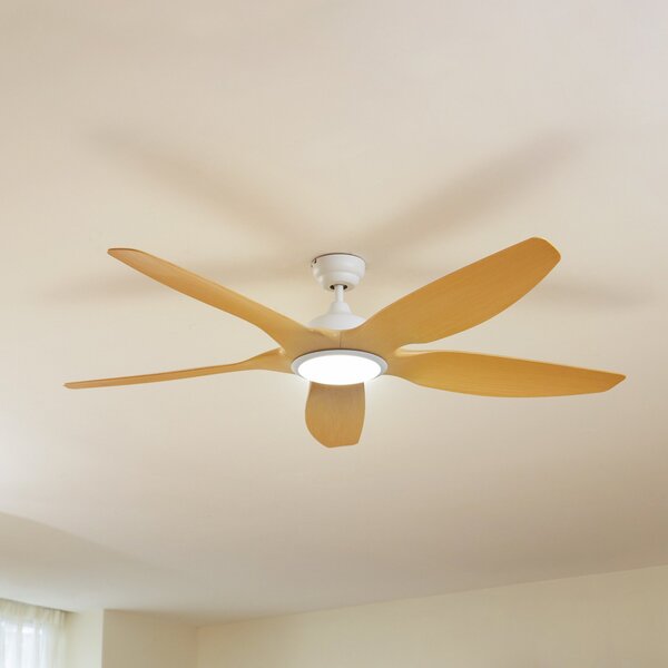Lucande LED stropni ventilator Omendo, bijeli, DC, tihi, CCT, prigušiva, Bijela, Dnevni boravak/blagovaonica, Metal