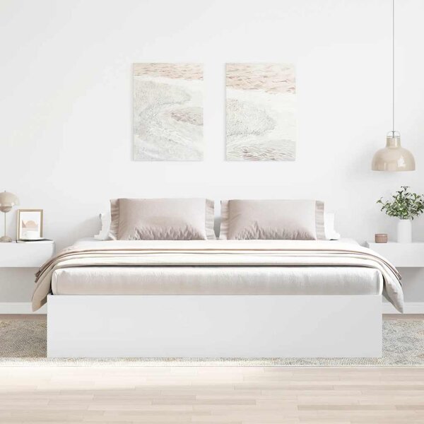 Okvir kreveta bijeli 180 x 200 cm veliki bračni - Bijela / 180 x 200 cm