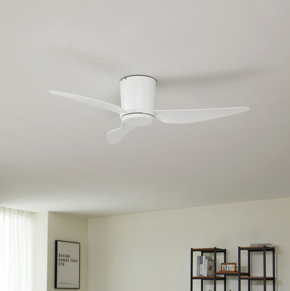 Lindby stropni ventilator Aulo, bijeli, DC, tihi, Ø 123 cm, Bijela, Dnevni boravak/blagovaonica, Metal