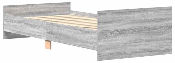 Okvir kreveta boja hrasta 75x190 cm mali od konstruiranog drva - Siva / 75 x 190 cm